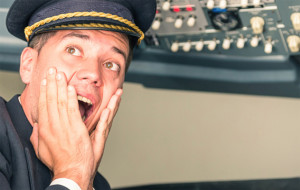 Panic in the airplane with pilot screaming for sudden failure